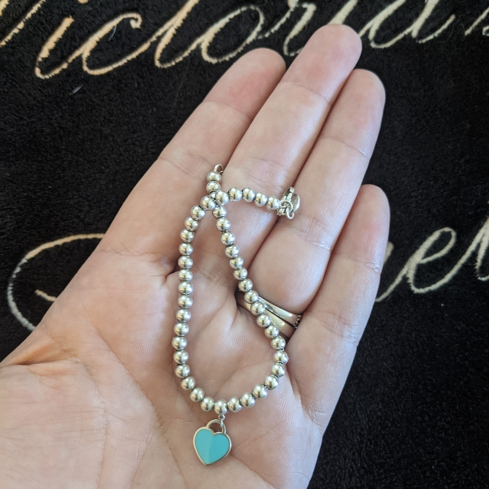 Genuine Tiffany and Co Blue Heart Bracelet 💕
